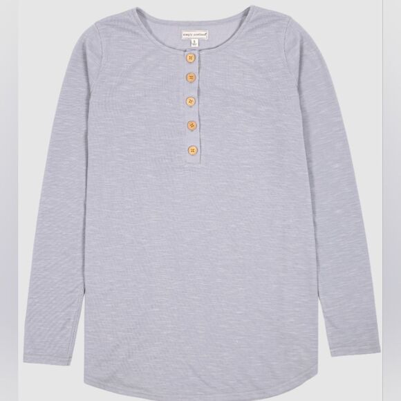 Simply southern size small gray long sleeve Henley - Picture 4 of 8